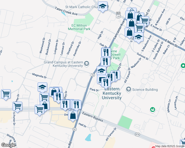 map of restaurants, bars, coffee shops, grocery stores, and more near 105 Barnes Mill Road in Richmond