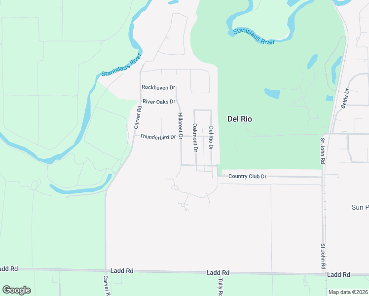 map of restaurants, bars, coffee shops, grocery stores, and more near 7012 Hillcrest Drive in Modesto