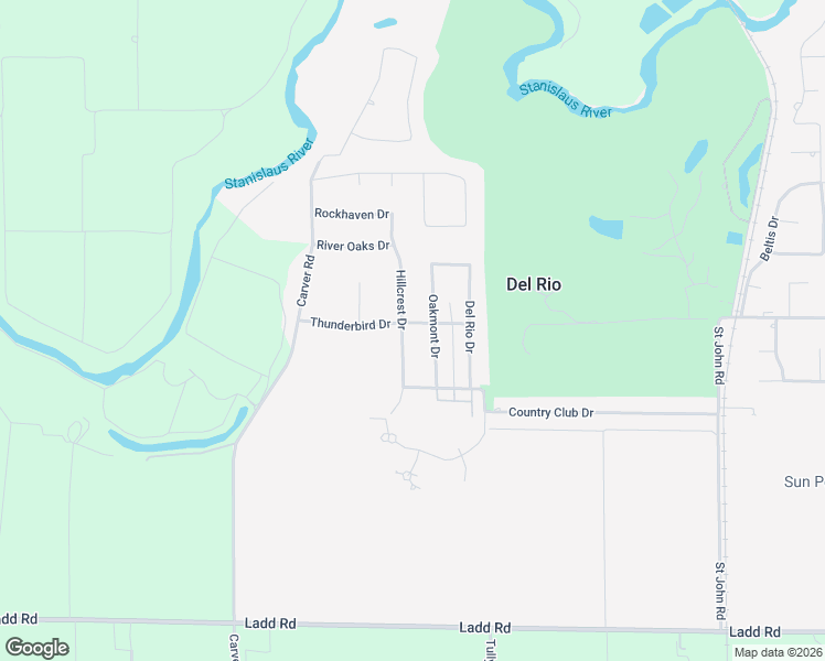 map of restaurants, bars, coffee shops, grocery stores, and more near 7012 Hillcrest Drive in Modesto