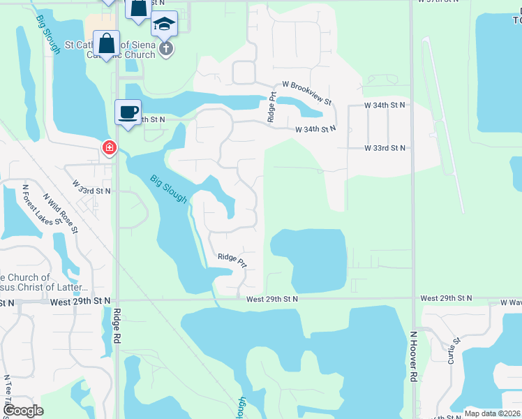 map of restaurants, bars, coffee shops, grocery stores, and more near 3204 North Northshore Boulevard in Wichita