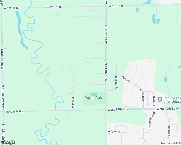 map of restaurants, bars, coffee shops, grocery stores, and more near 3133 North 119th Street West in Wichita