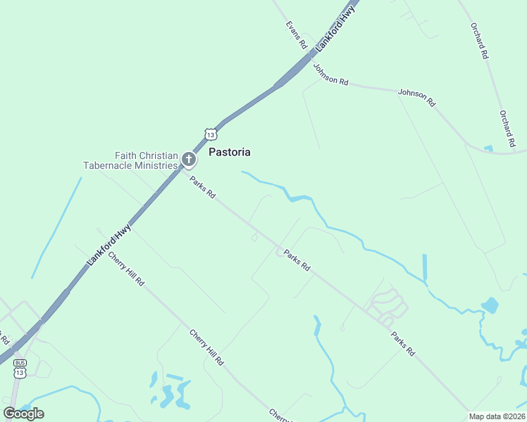 map of restaurants, bars, coffee shops, grocery stores, and more near 21427-21437 Hunters Woods Road in Parksley