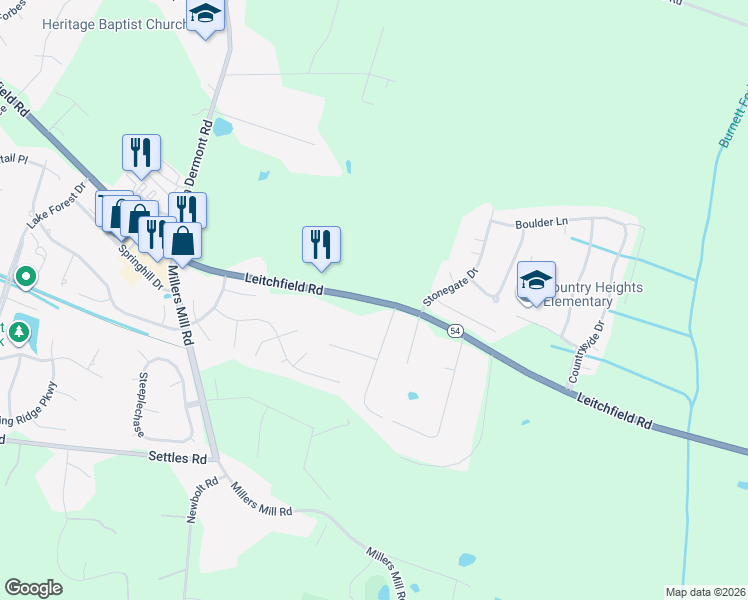 map of restaurants, bars, coffee shops, grocery stores, and more near 4750 Highway 54 in Owensboro