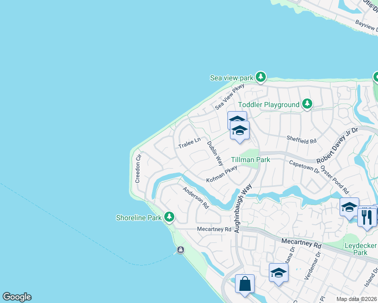 map of restaurants, bars, coffee shops, grocery stores, and more near 137 Shannon Circle in Alameda