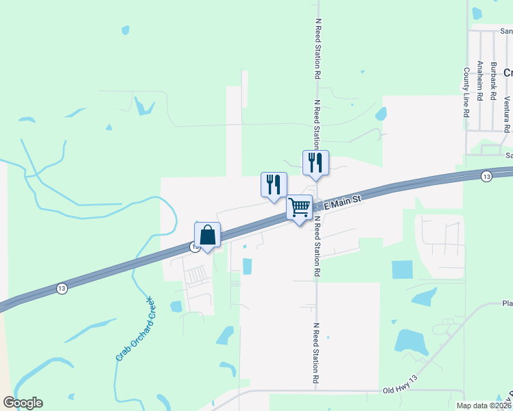 map of restaurants, bars, coffee shops, grocery stores, and more near 2255 Reed Station Pkwy in Carbondale