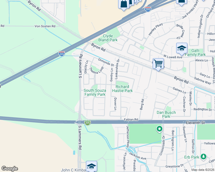 map of restaurants, bars, coffee shops, grocery stores, and more near 1388 Michael Drive in Tracy