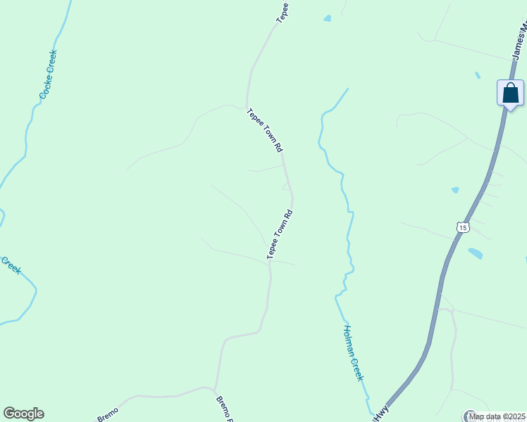 map of restaurants, bars, coffee shops, grocery stores, and more near 1790 Tepee Town Road in Bremo Bluff
