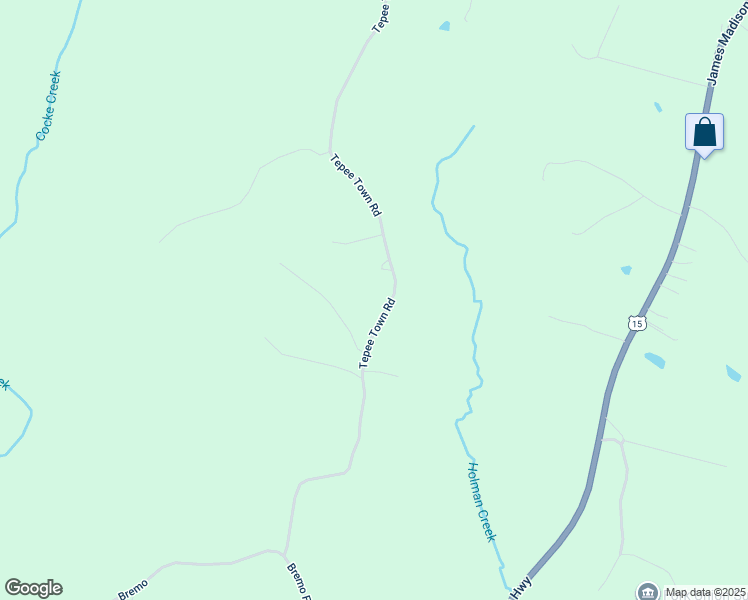 map of restaurants, bars, coffee shops, grocery stores, and more near 1790 Tepee Town Road in Bremo Bluff