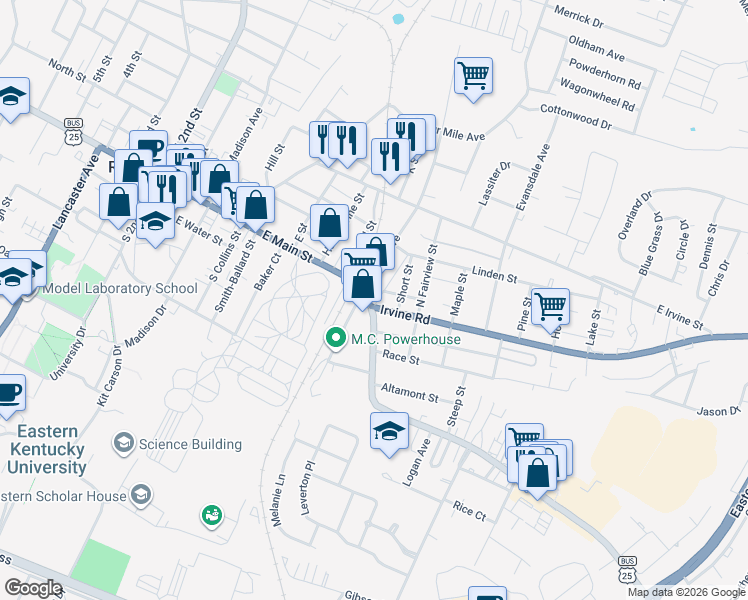 map of restaurants, bars, coffee shops, grocery stores, and more near 112 Big Hill Avenue in Richmond