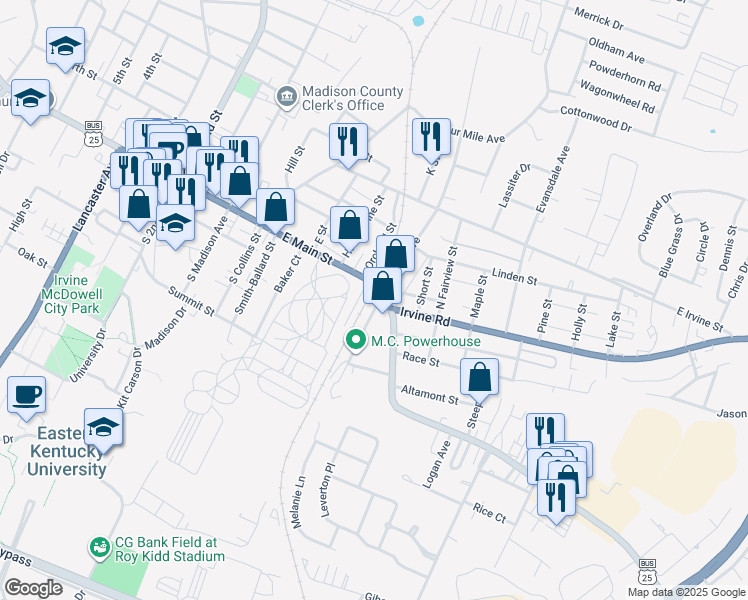 map of restaurants, bars, coffee shops, grocery stores, and more near 112 Big Hill Avenue in Richmond