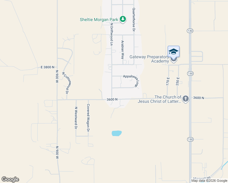 map of restaurants, bars, coffee shops, grocery stores, and more near 3650 North Driftwood Lane in Enoch