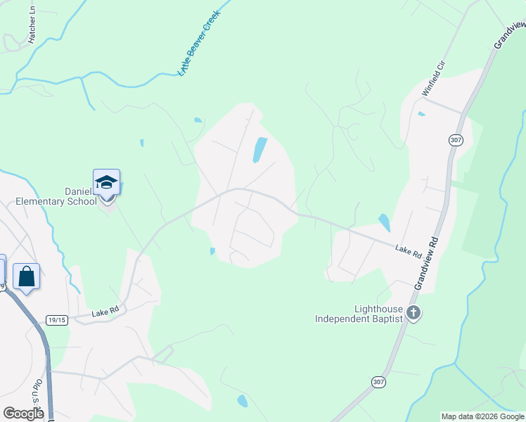 map of restaurants, bars, coffee shops, grocery stores, and more near 119 Scenic Dr in Daniels