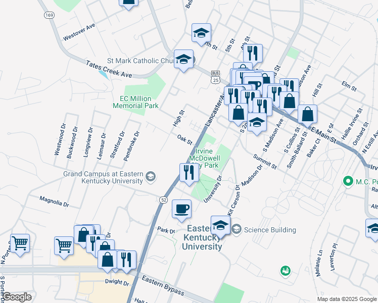 map of restaurants, bars, coffee shops, grocery stores, and more near 416 Lancaster Avenue in Richmond