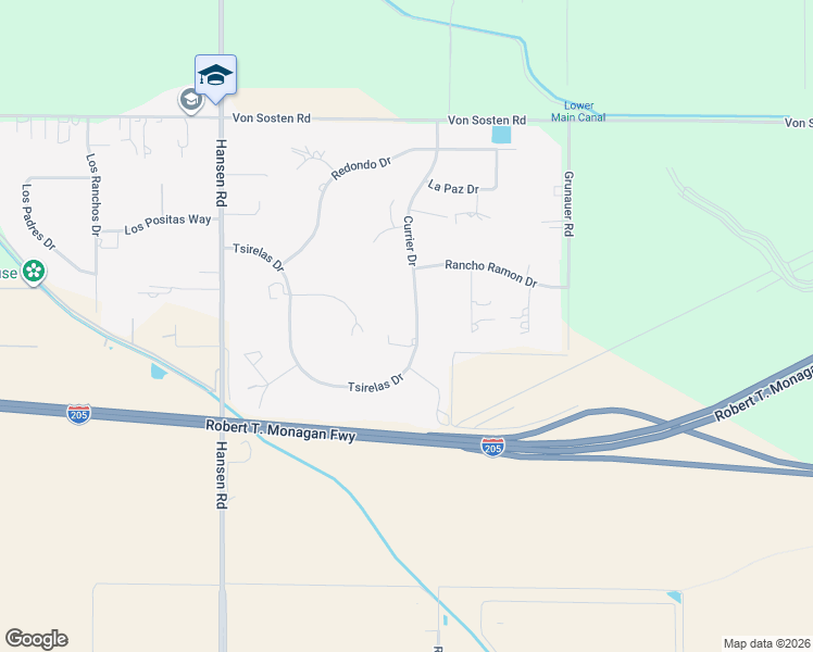 map of restaurants, bars, coffee shops, grocery stores, and more near 23457 Currier Drive in Tracy
