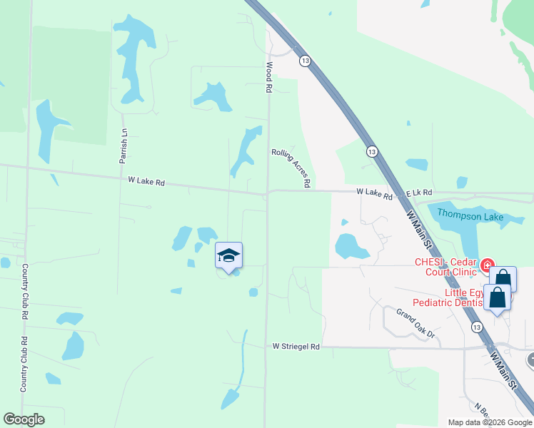 map of restaurants, bars, coffee shops, grocery stores, and more near 950 Wood Road in Carbondale