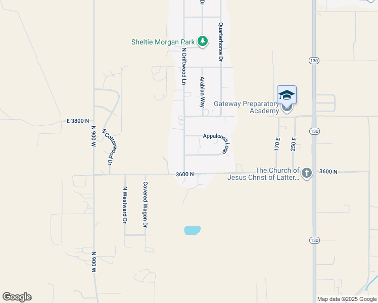 map of restaurants, bars, coffee shops, grocery stores, and more near 282 Appaloosa Loop in Cedar City