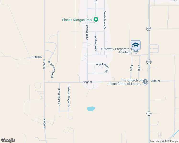 map of restaurants, bars, coffee shops, grocery stores, and more near 282 Appaloosa Loop in Cedar City