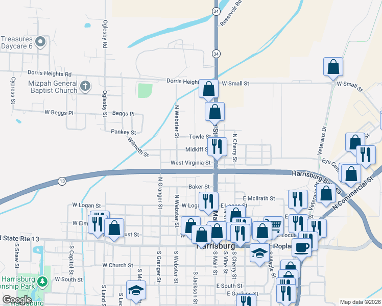 map of restaurants, bars, coffee shops, grocery stores, and more near 701-799 N Jackson St in Harrisburg