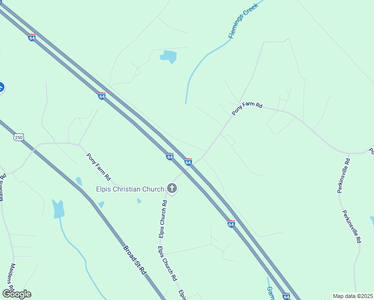 map of restaurants, bars, coffee shops, grocery stores, and more near 2325 Goodluck Road in Maidens