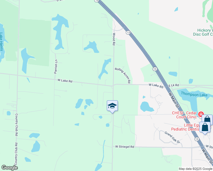 map of restaurants, bars, coffee shops, grocery stores, and more near 1457 West Lake Road in Carbondale