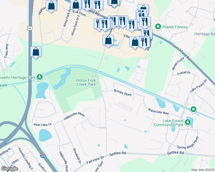 map of restaurants, bars, coffee shops, grocery stores, and more near 3967 Brookside Ct in Owensboro