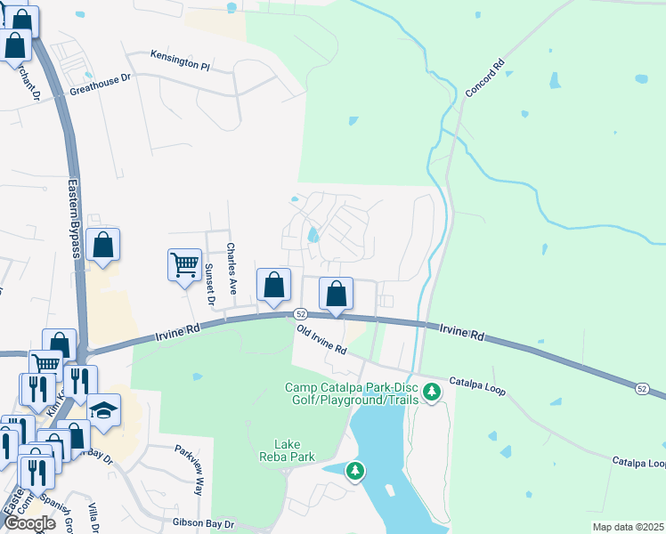 map of restaurants, bars, coffee shops, grocery stores, and more near 585 Regency Circle in Richmond