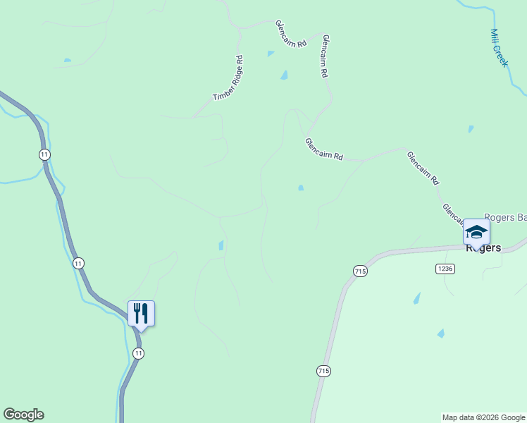 map of restaurants, bars, coffee shops, grocery stores, and more near Left Fork Rogers Road in Campton