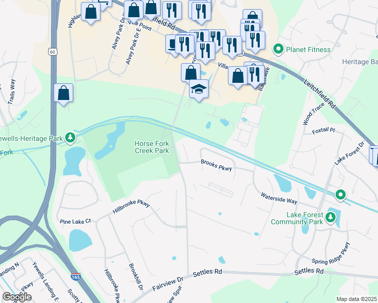 map of restaurants, bars, coffee shops, grocery stores, and more near 3967 Brookside Ct in Owensboro