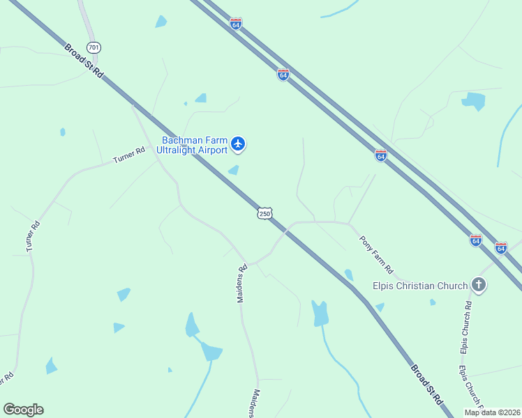 map of restaurants, bars, coffee shops, grocery stores, and more near 2484 U.S. 250 in Maidens