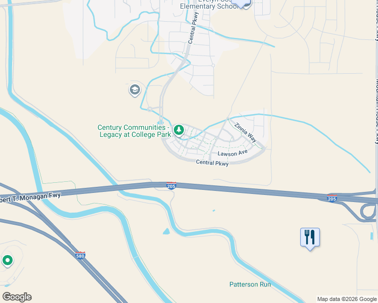 map of restaurants, bars, coffee shops, grocery stores, and more near 2311 South Sordello Avenue in Tracy