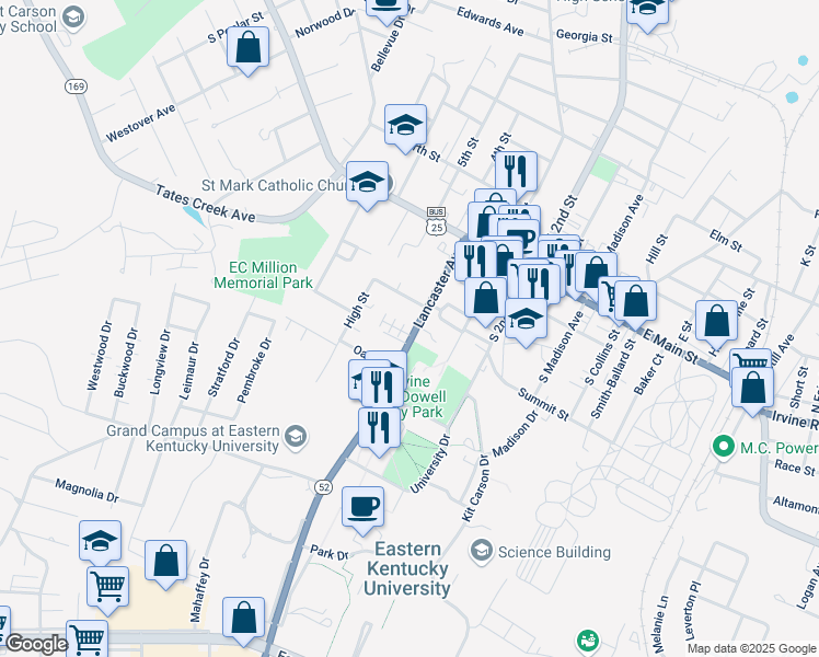 map of restaurants, bars, coffee shops, grocery stores, and more near 332 Lancaster Avenue in Richmond