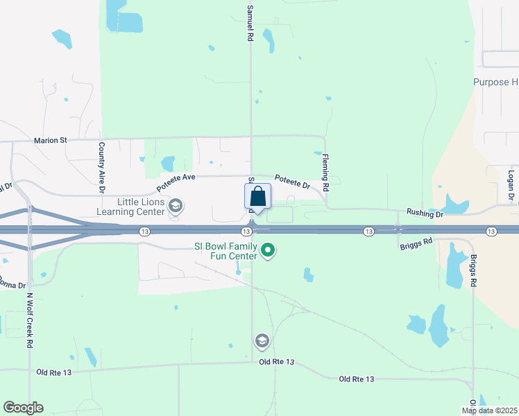 map of restaurants, bars, coffee shops, grocery stores, and more near Bayer Cir in Carterville
