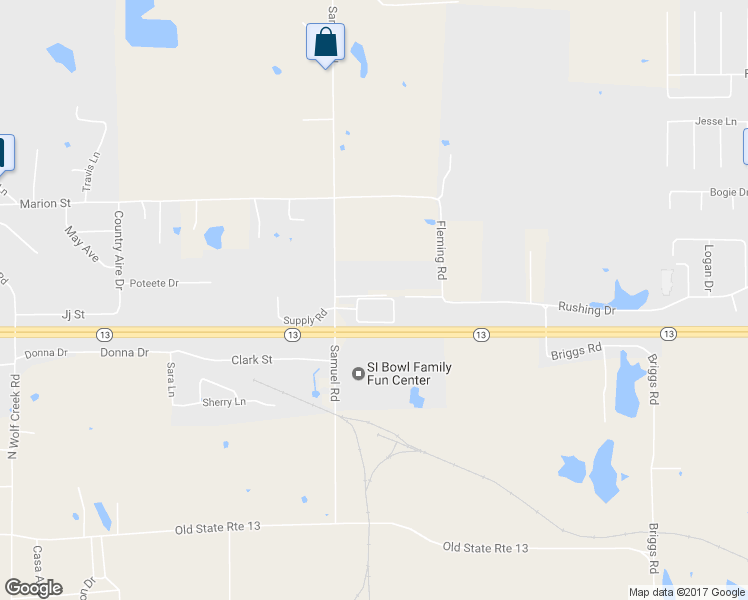 map of restaurants, bars, coffee shops, grocery stores, and more near 151 Brandhorst Drive in Carterville