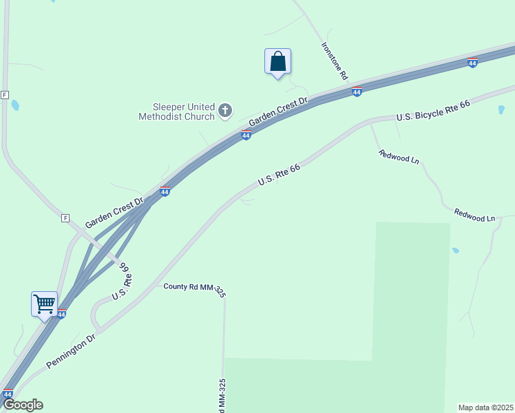 map of restaurants, bars, coffee shops, grocery stores, and more near 25004 U.S. Route 66 in Lebanon