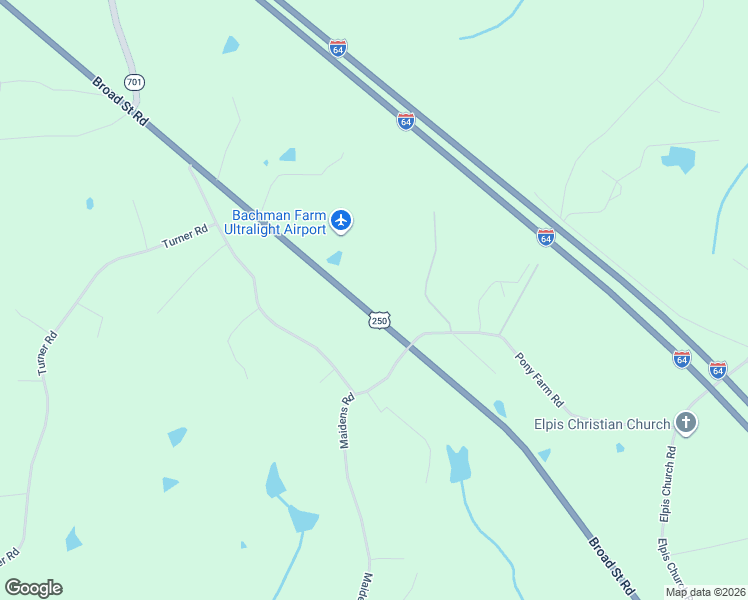 map of restaurants, bars, coffee shops, grocery stores, and more near 2484 U.S. 250 in Maidens