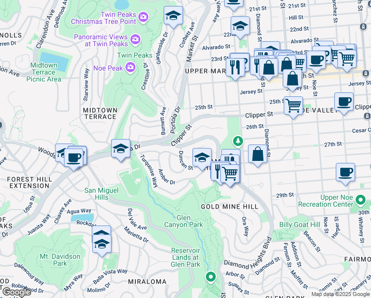map of restaurants, bars, coffee shops, grocery stores, and more near in San Francisco