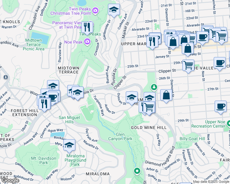 map of restaurants, bars, coffee shops, grocery stores, and more near in San Francisco