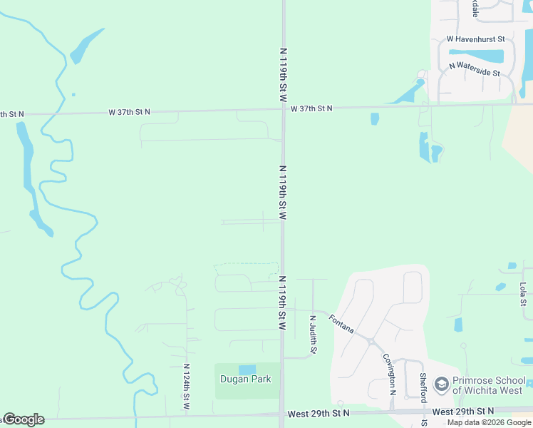 map of restaurants, bars, coffee shops, grocery stores, and more near 3405-3799 North 119th Street West in Wichita