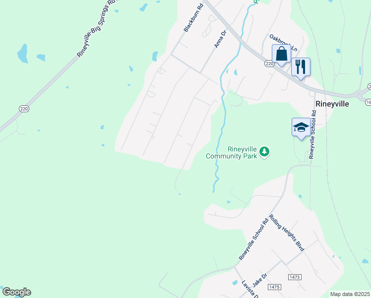 map of restaurants, bars, coffee shops, grocery stores, and more near 100-188 Dillard Avenue in Rineyville