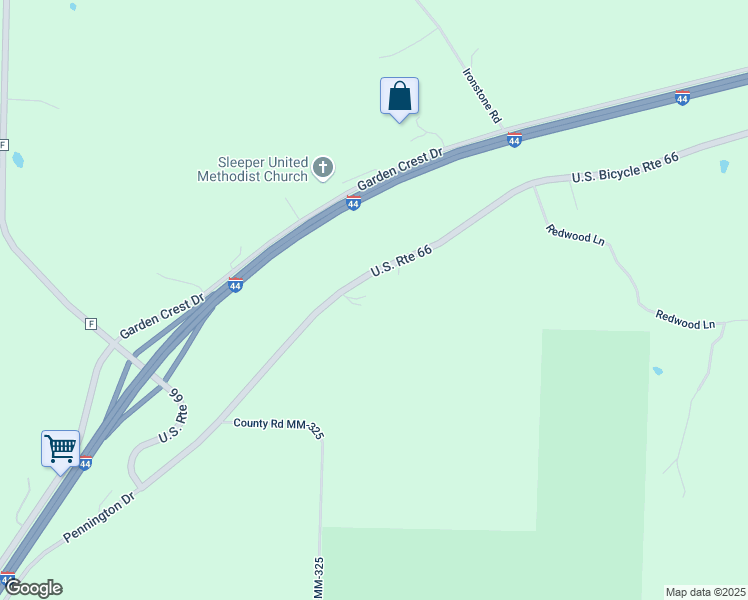 map of restaurants, bars, coffee shops, grocery stores, and more near 25004 Route 66 in Lebanon