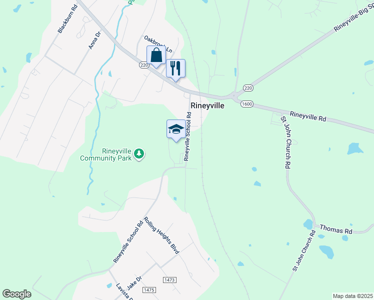 map of restaurants, bars, coffee shops, grocery stores, and more near 275 Rineyville School Road in Rineyville