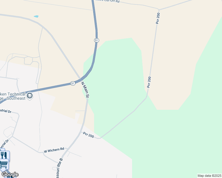 map of restaurants, bars, coffee shops, grocery stores, and more near 1841 North Main Street in Perryville