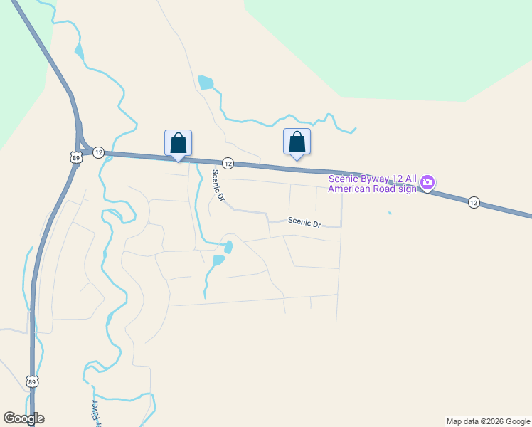 map of restaurants, bars, coffee shops, grocery stores, and more near Scenic Drive in Panguitch
