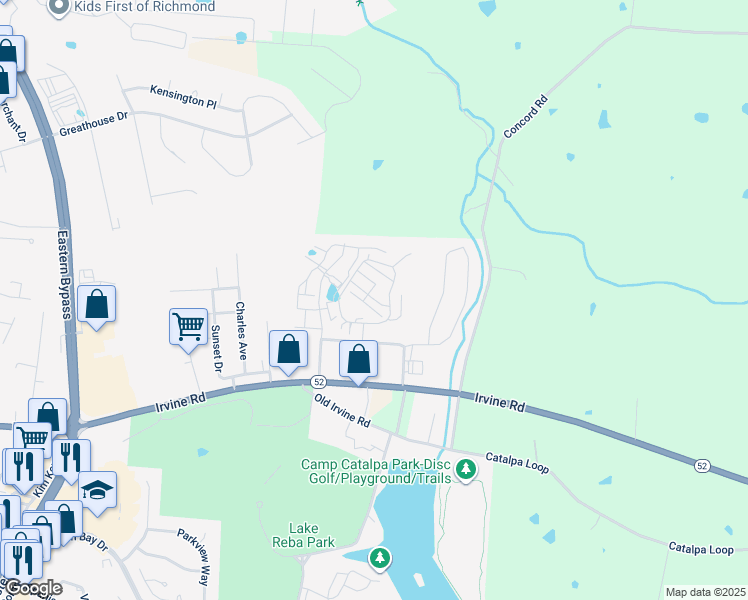 map of restaurants, bars, coffee shops, grocery stores, and more near 510 Regency Circle in Richmond