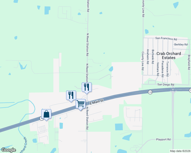 map of restaurants, bars, coffee shops, grocery stores, and more near 250-366 Villa Knoll Pase in Carbondale