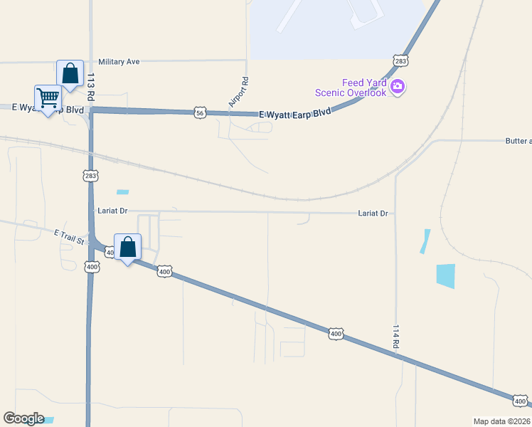 map of restaurants, bars, coffee shops, grocery stores, and more near 11332 Butter and Egg Rd in Dodge City