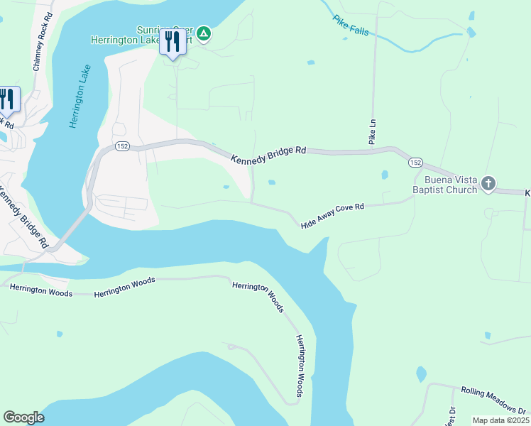 map of restaurants, bars, coffee shops, grocery stores, and more near 637 Hide Away Cove Road in Lancaster