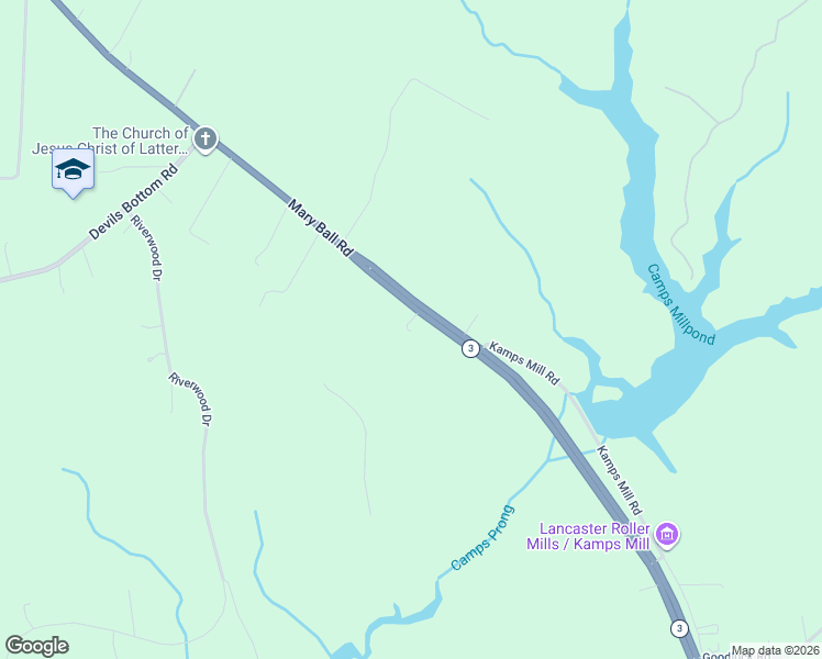 map of restaurants, bars, coffee shops, grocery stores, and more near 12244 Mary Ball Road in Lancaster