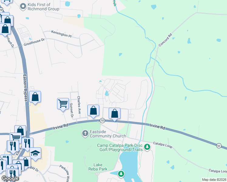map of restaurants, bars, coffee shops, grocery stores, and more near 744 Benson Drive in Richmond