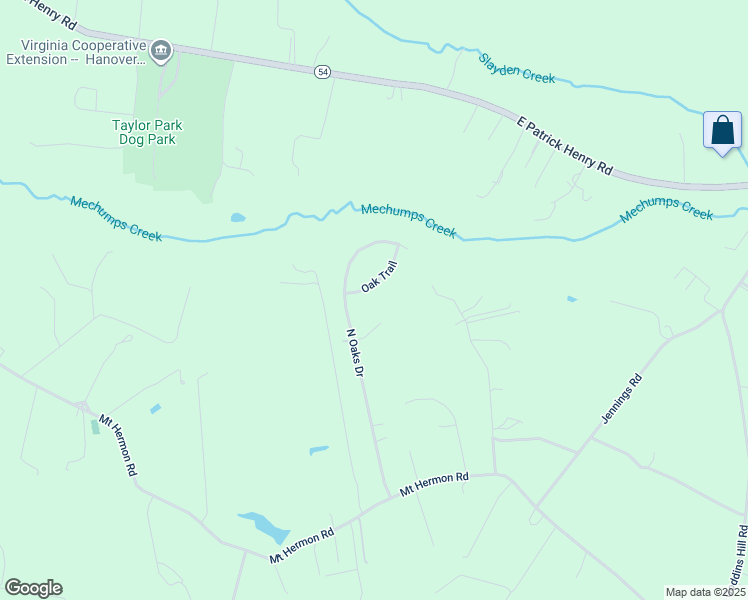 map of restaurants, bars, coffee shops, grocery stores, and more near 9323 Oak Trail in Ashland